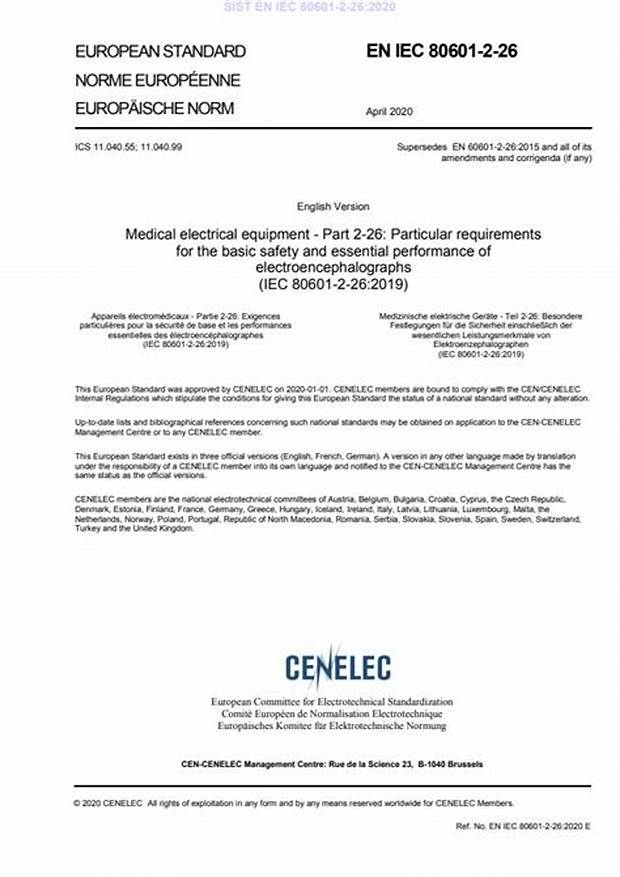 EN IEC 80601-2-26:2020醫(yī)用電氣設(shè)備 第2-26部分：腦電圖機(jī)的基本安全和基本性能專用要求